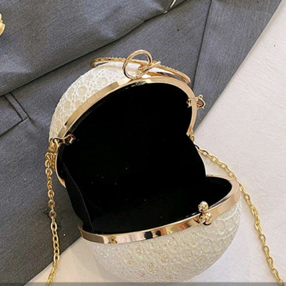 Black Glam Crystal Disco Ball Evening Cross Body/Shoulder Purse - Picture 3 of 7